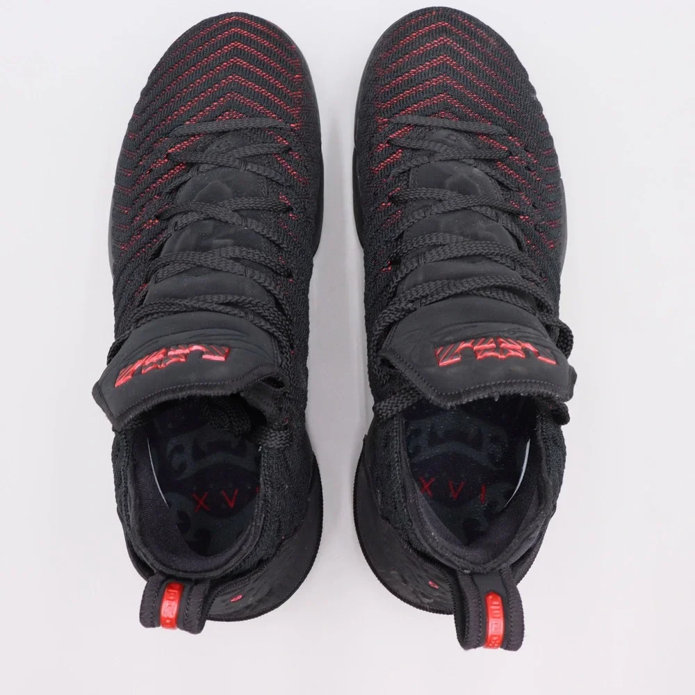 Nike LeBron 16 Fresh Bred Mens Size 12 Black Red Basketball Sneakers AO2588-002
